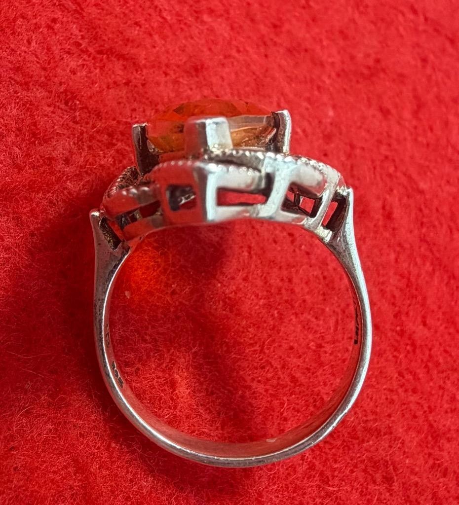 Nicky Butler Spessartine Garnet Designer 925 Sterling Silver NB Ring Size 8.5