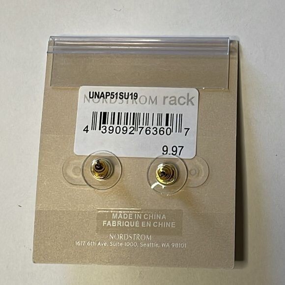 NWT 14th & Union Amber Tone Jewel Stud Earrings