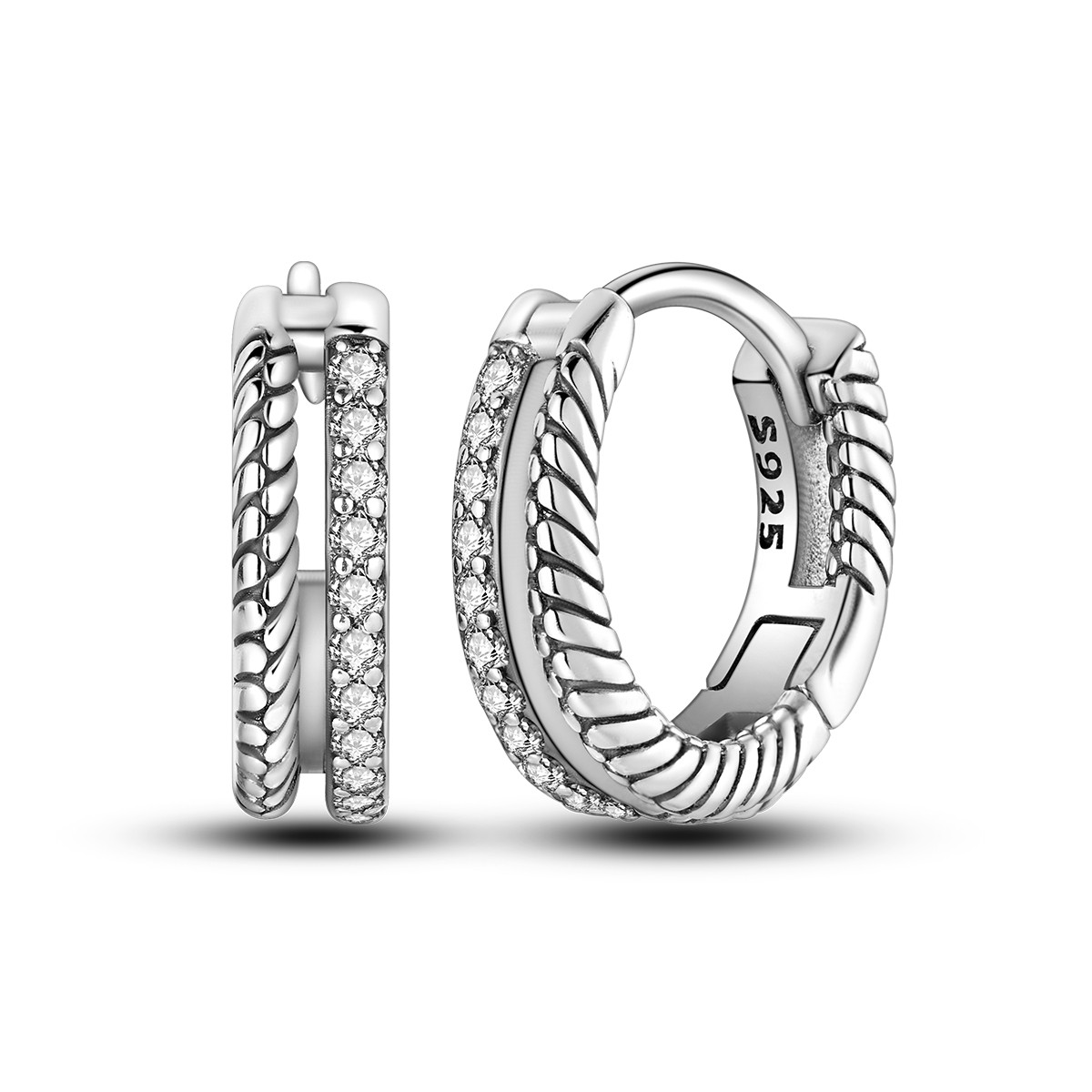 MULA Optional 925 Sterling Silver Hoop Earrings AAA CZ Stars Heart Women Jewelry