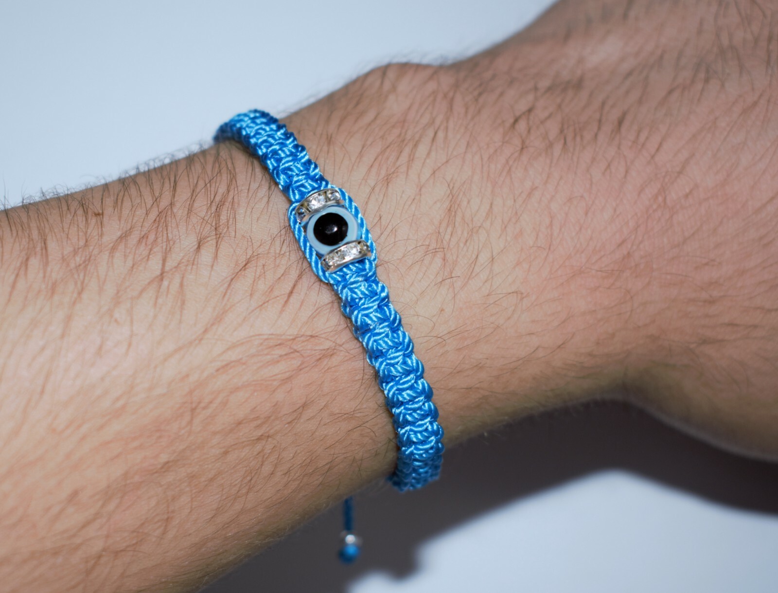 Evil Eye Amulet & Good Luck Braided Bracelet -Evil Eye Protection -blue string