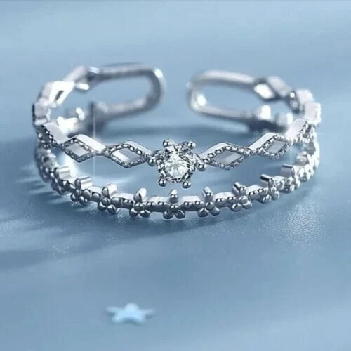 1.00Ct Round Cut Diamond Adjustable Toe Ring 14K White Gold Plated