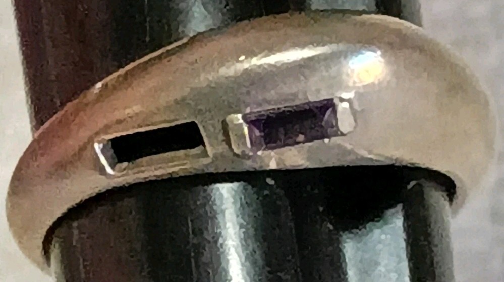 Sterling Silver Ring With Baguette Cut Amethyst Size 10***0055 A6