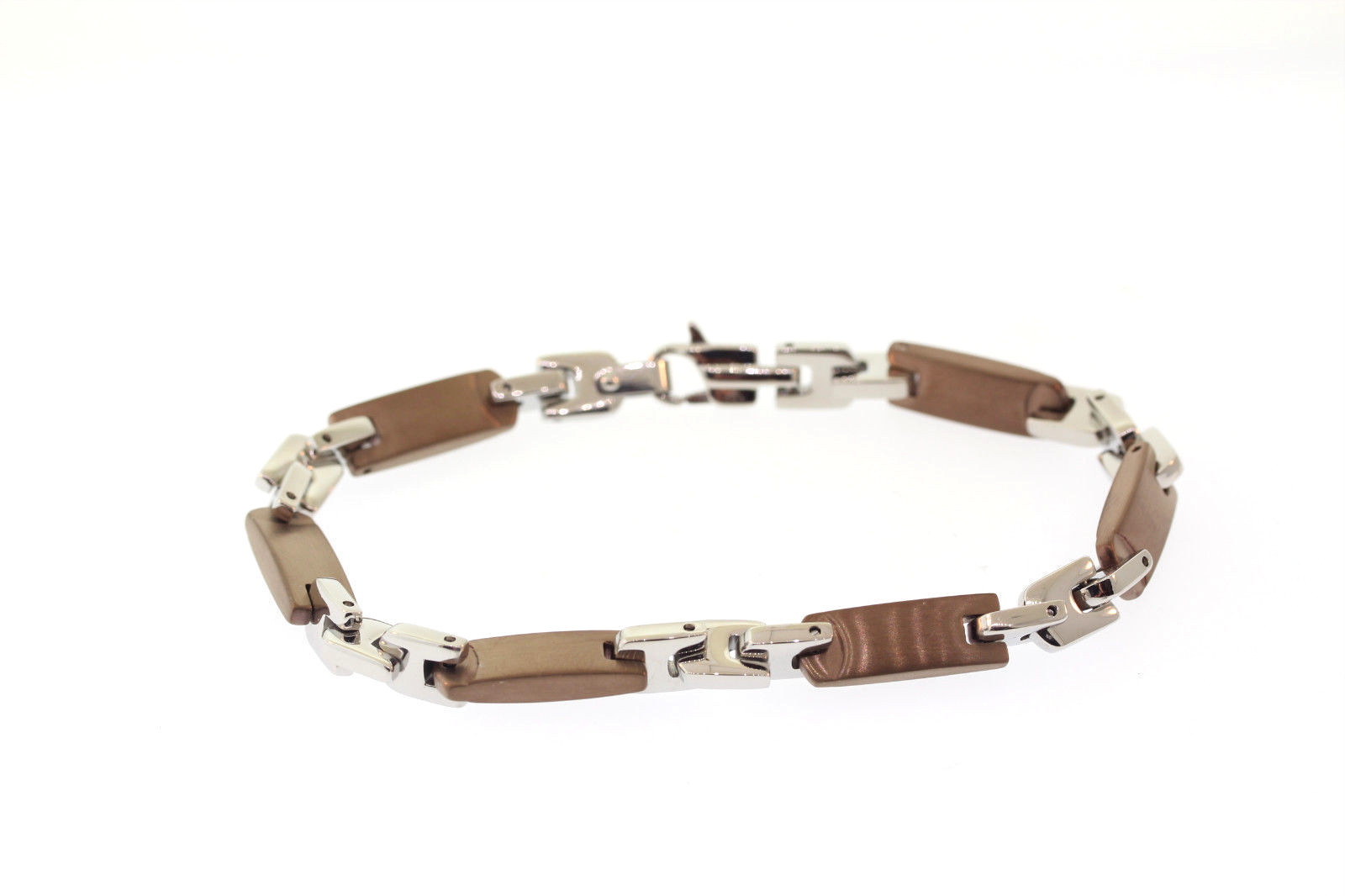 Stainless Steel & Chocolate / Copper-Tone Ion Plated 7mm Necklace & Bracelet Set