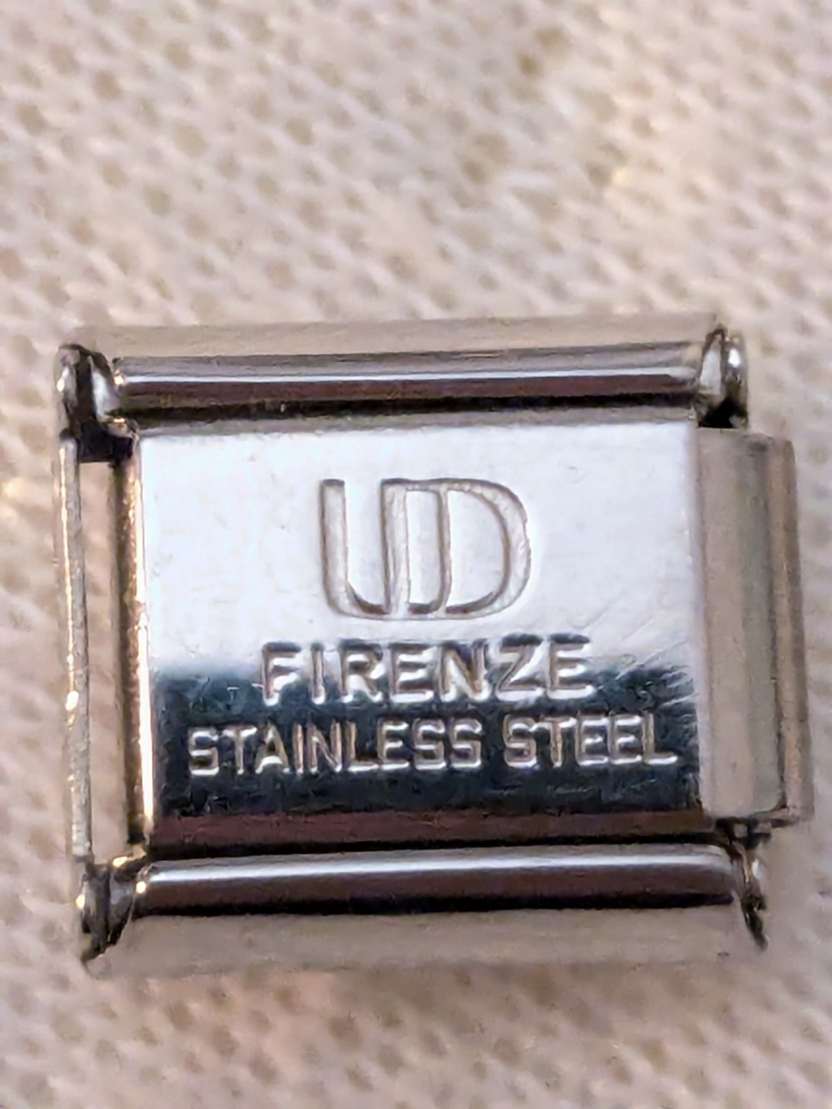 Authentic UD Unodomani Italy Charm CZ Gold Letter I Classic Link B21
