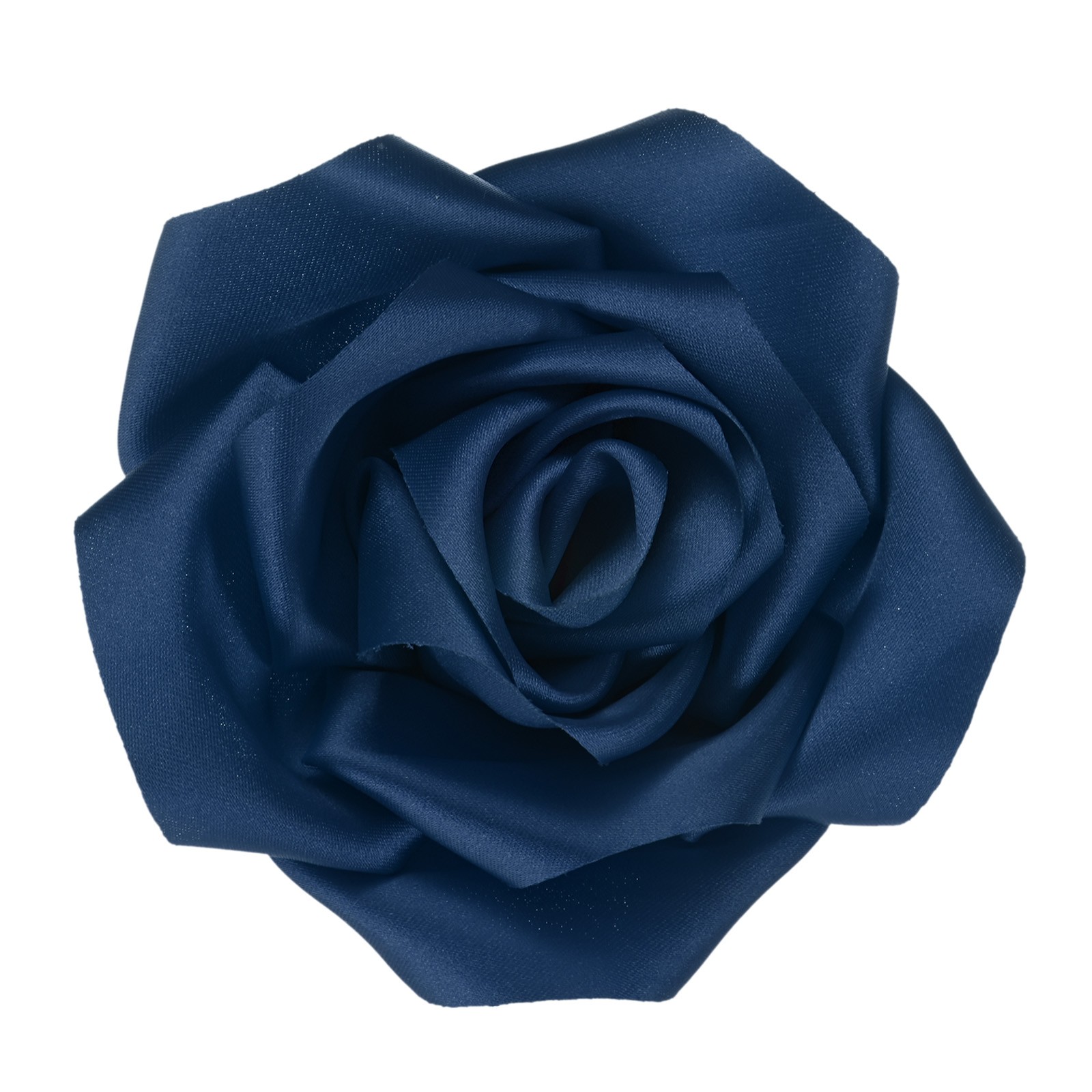 New Large Satin Rose Flower Lapel Pin Brooches for Women [11cm, Navy Blue]