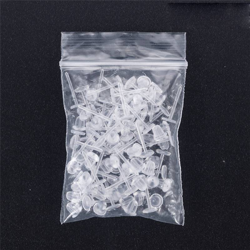 Stud Head Earring Retainers Stud Nose Ear 50Pcs Replacement Ear Clear Flat Stud