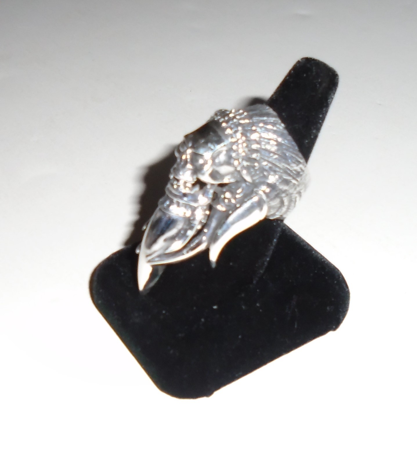 NATIVE AMERICAN SKULL RING Biker Metal Skeleton 925 Sterling Silver Size 12 NEW