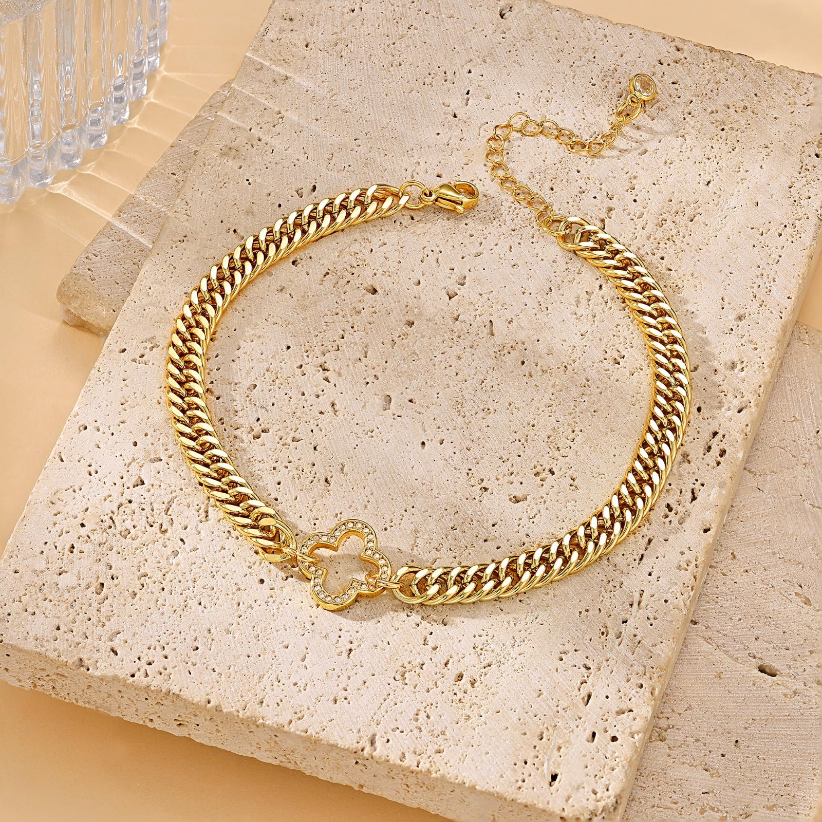 Trendy Waterproof Gold Ankle Bracelets for Women – Chunky Cuban Link Anklet Jewe