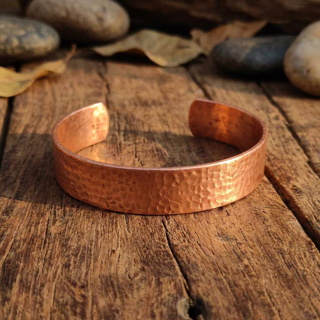 Artisan Hand-Forged Copper Hand-Hammered Rustic Cuff – Handmade Boho Gift