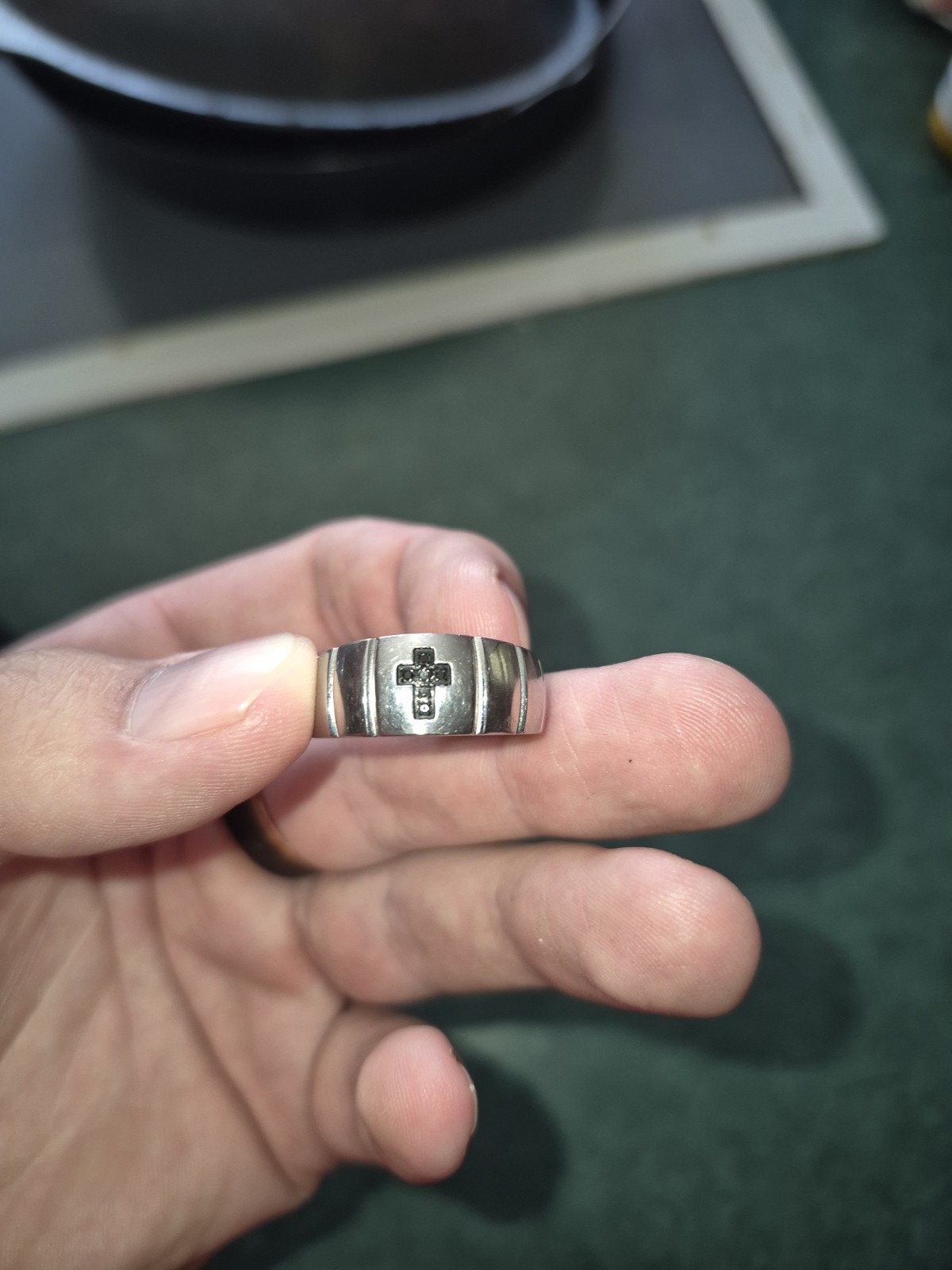 Zales Jewlery Cross Ring Stainless Steel
