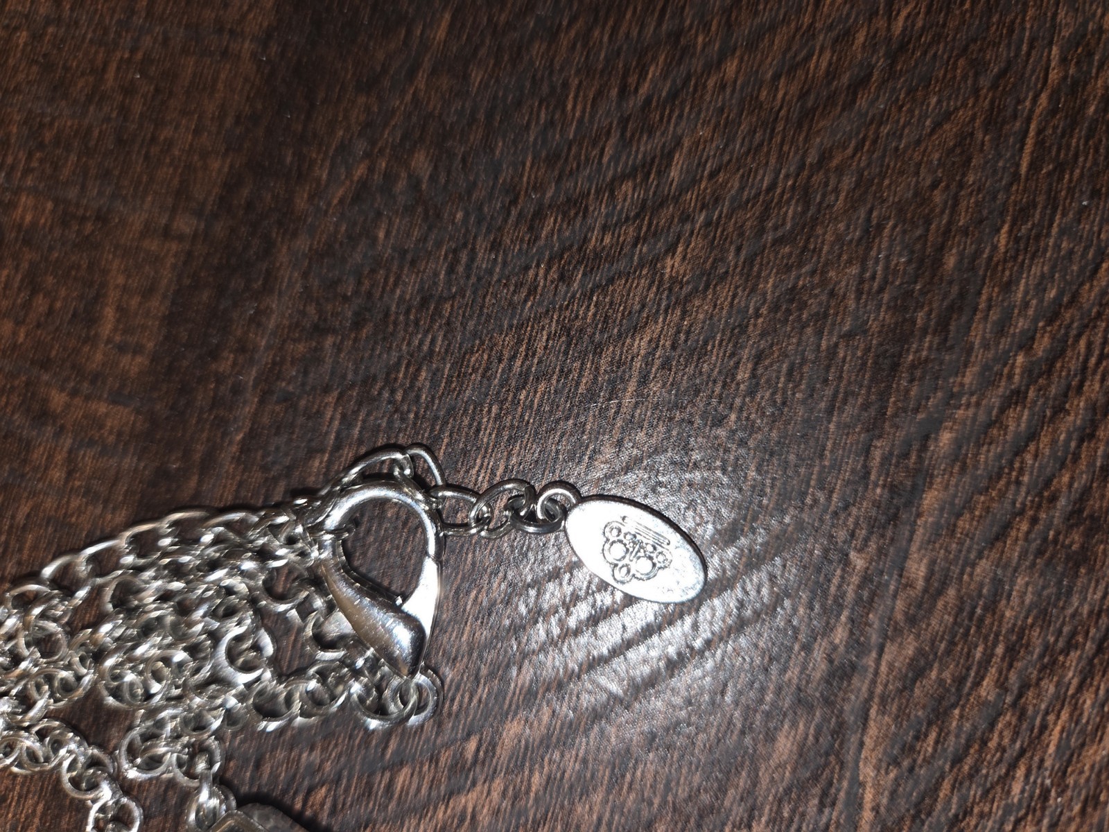 Chico’s Silver-Tone Statement Bib Necklace Cable Chain Lobster Clasp Signed