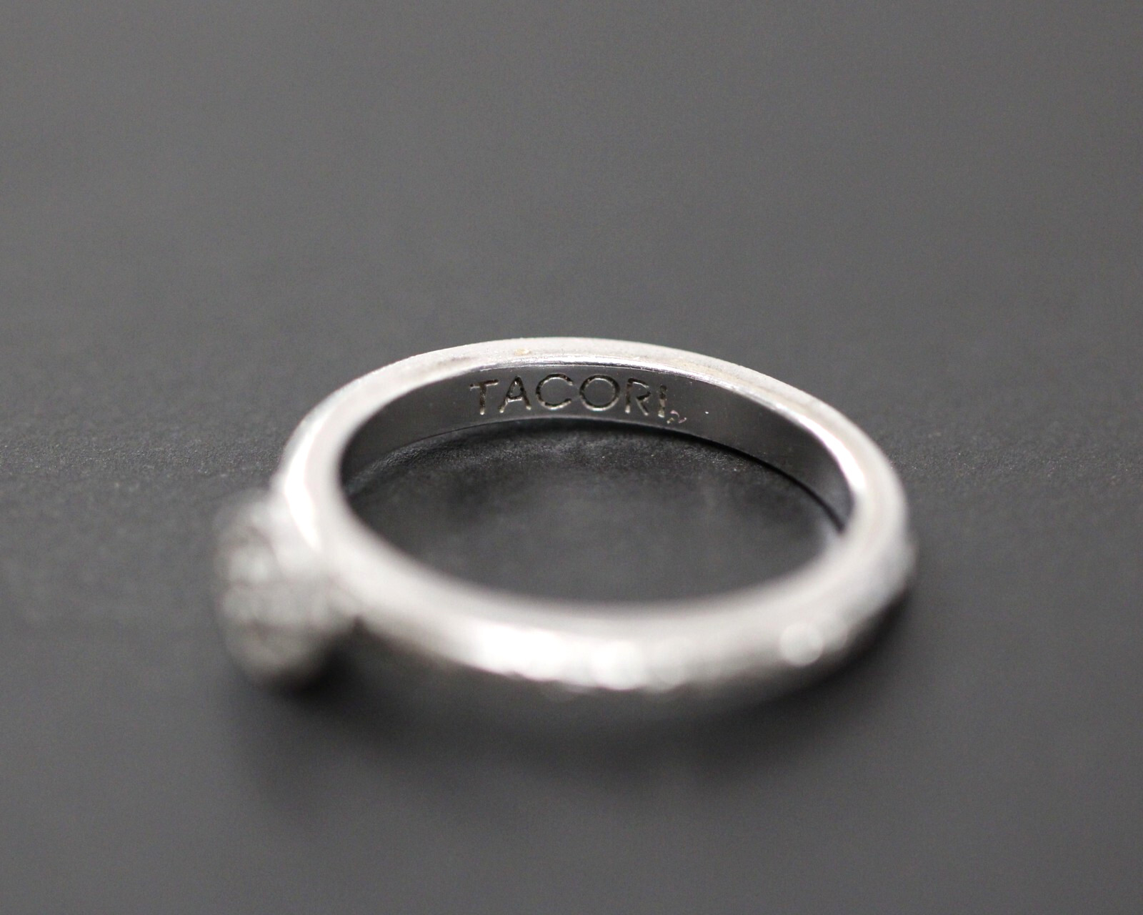 TACORI 925 Sterling Silver & Circle Pave CZ Stackable Ring 3.2g Size 8 1/4