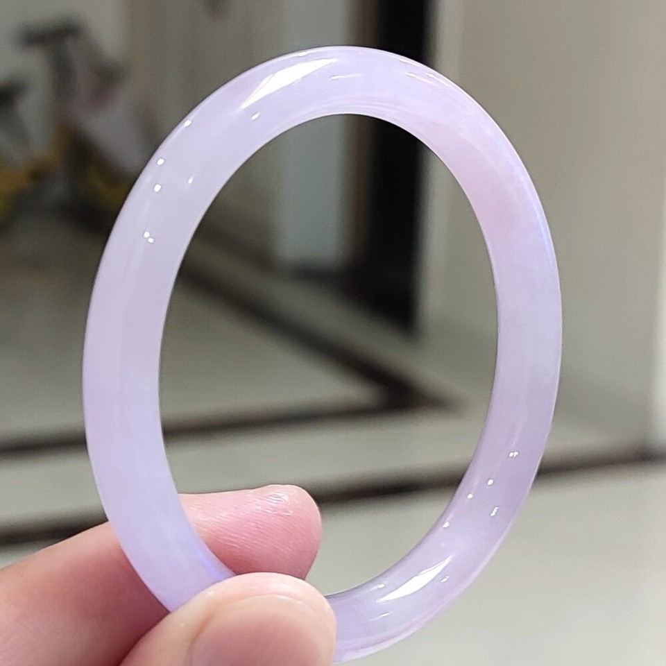 Certified Grade A Lavender 56-58mm Natural Burma Jade jadeite Bangle Bracelet–1