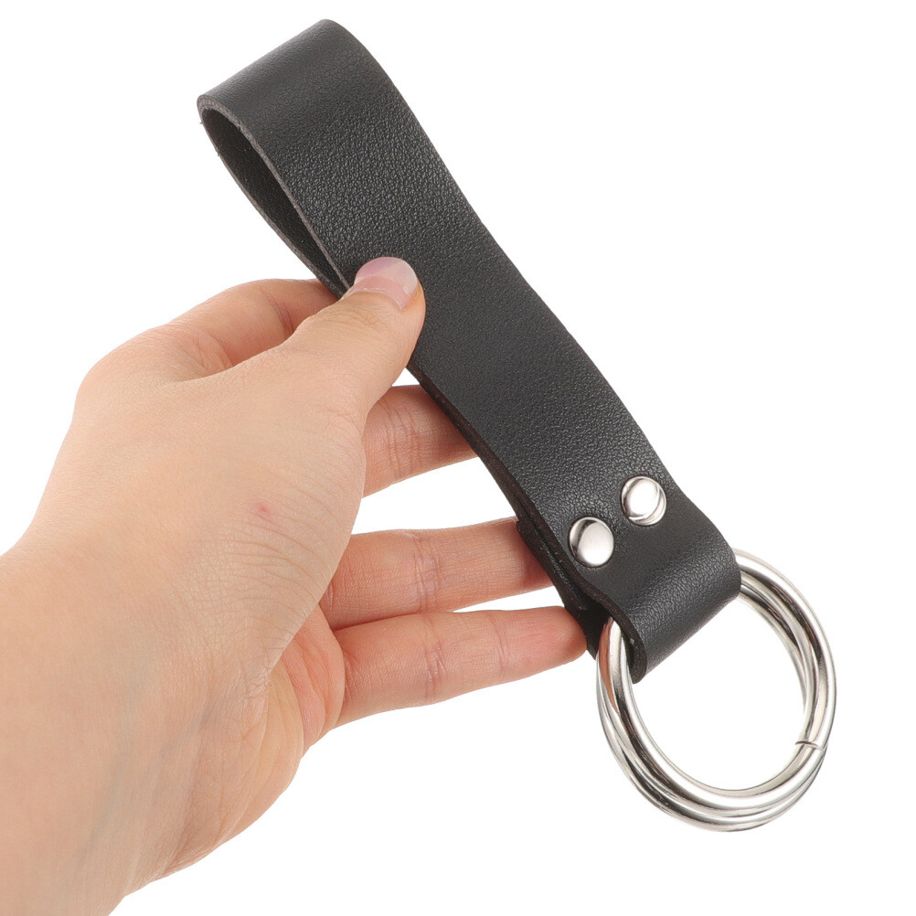 Double Ring Skirt Hike Tool Belt Accessory Leather Renaissance Loop Attachment