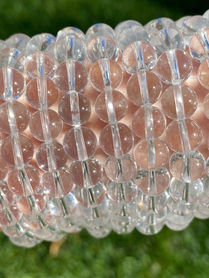 Natural A Quality Clear Quartz 8 mm Beads Size Adjustable Unisex Bracelet 1PCS