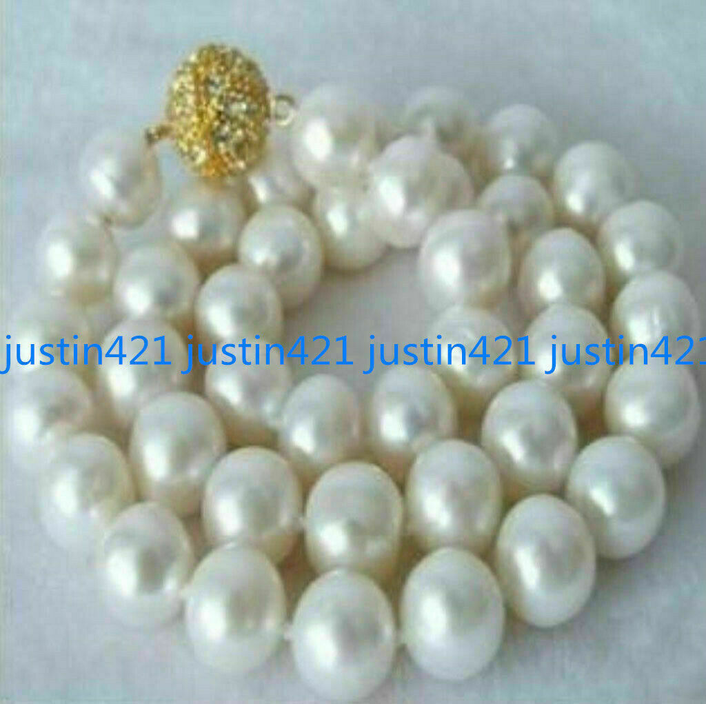 Natural 12mm White South Sea Shell Pearl Round Beads Necklace 16/18/20/22/24″ AA