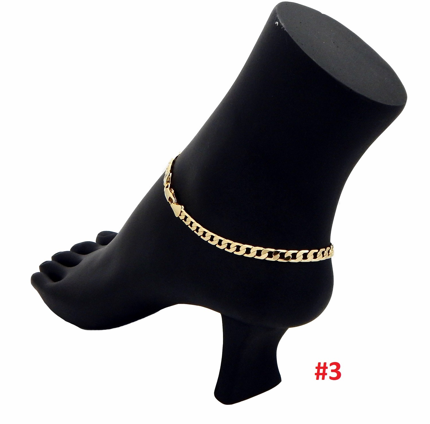 10″ CUBAN CURB LINK CHAIN ROPE MARINER ANKLET BRACELET 14K ITALY GOLD PLATED