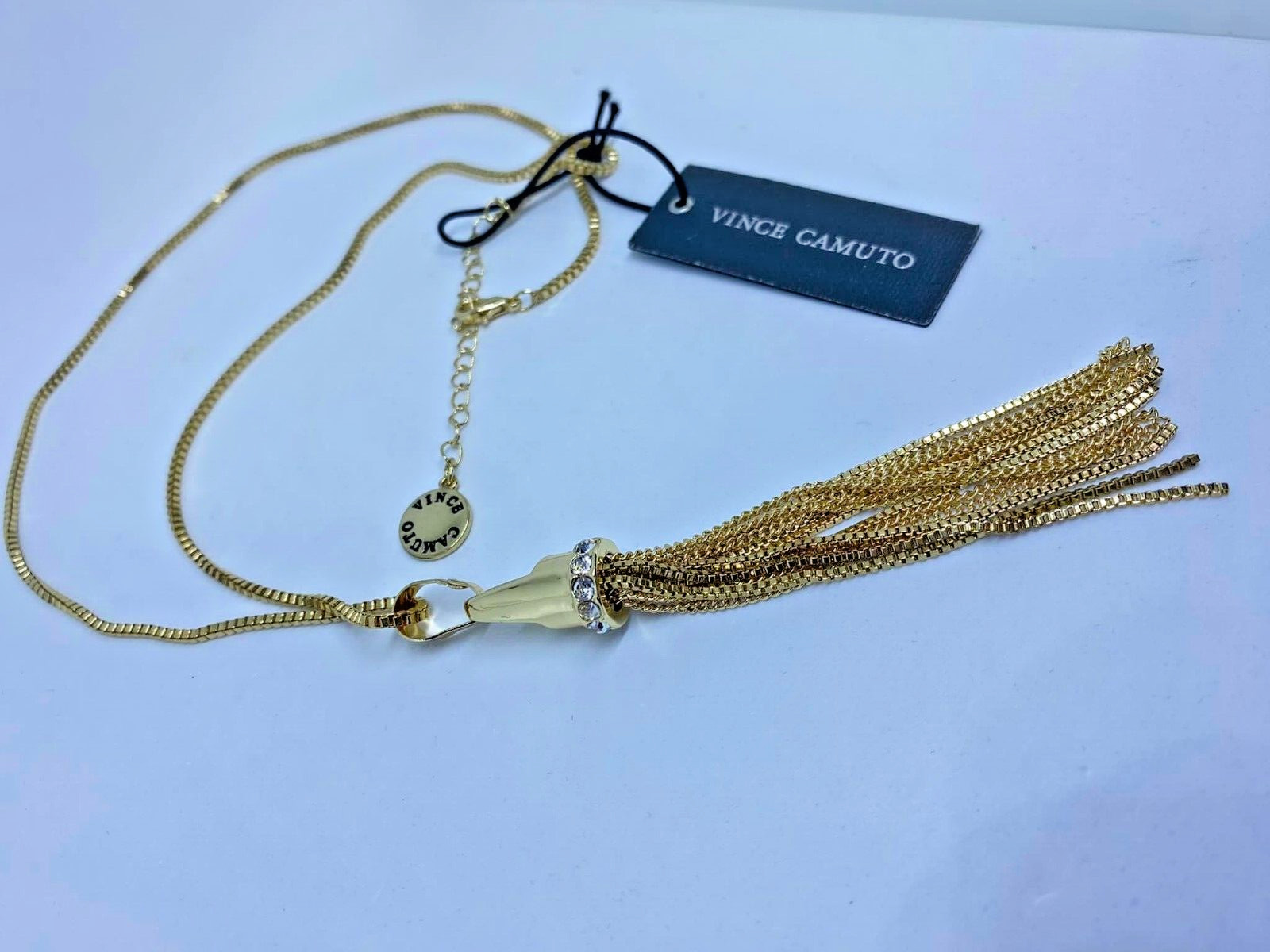 Vince Camuto Women’s Goldtone Long Pendant Long Tassel Chain Necklace-NWT