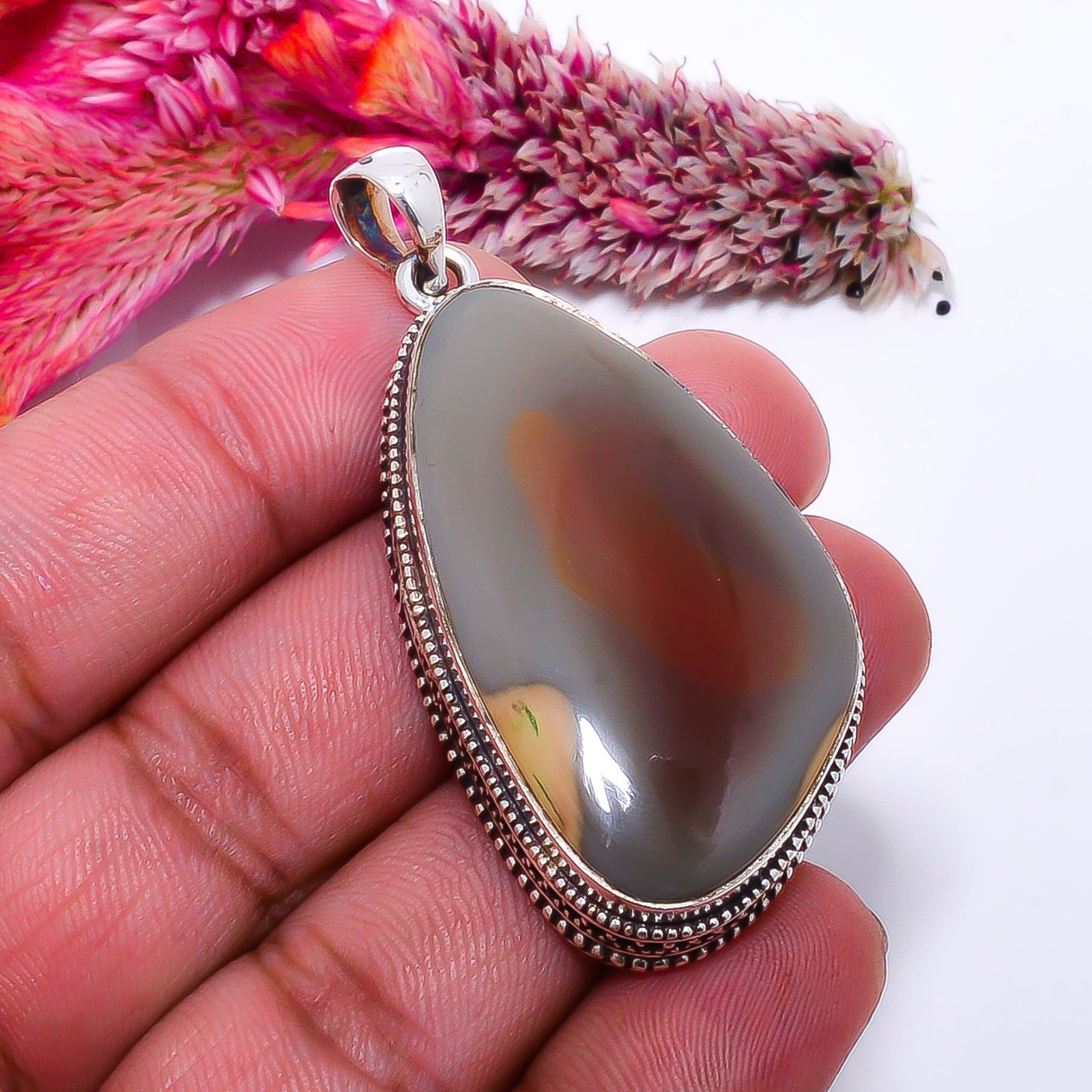 Royal Imperial Jasper fine Art 925 Sterling Silver Pendant 2.18″ P65