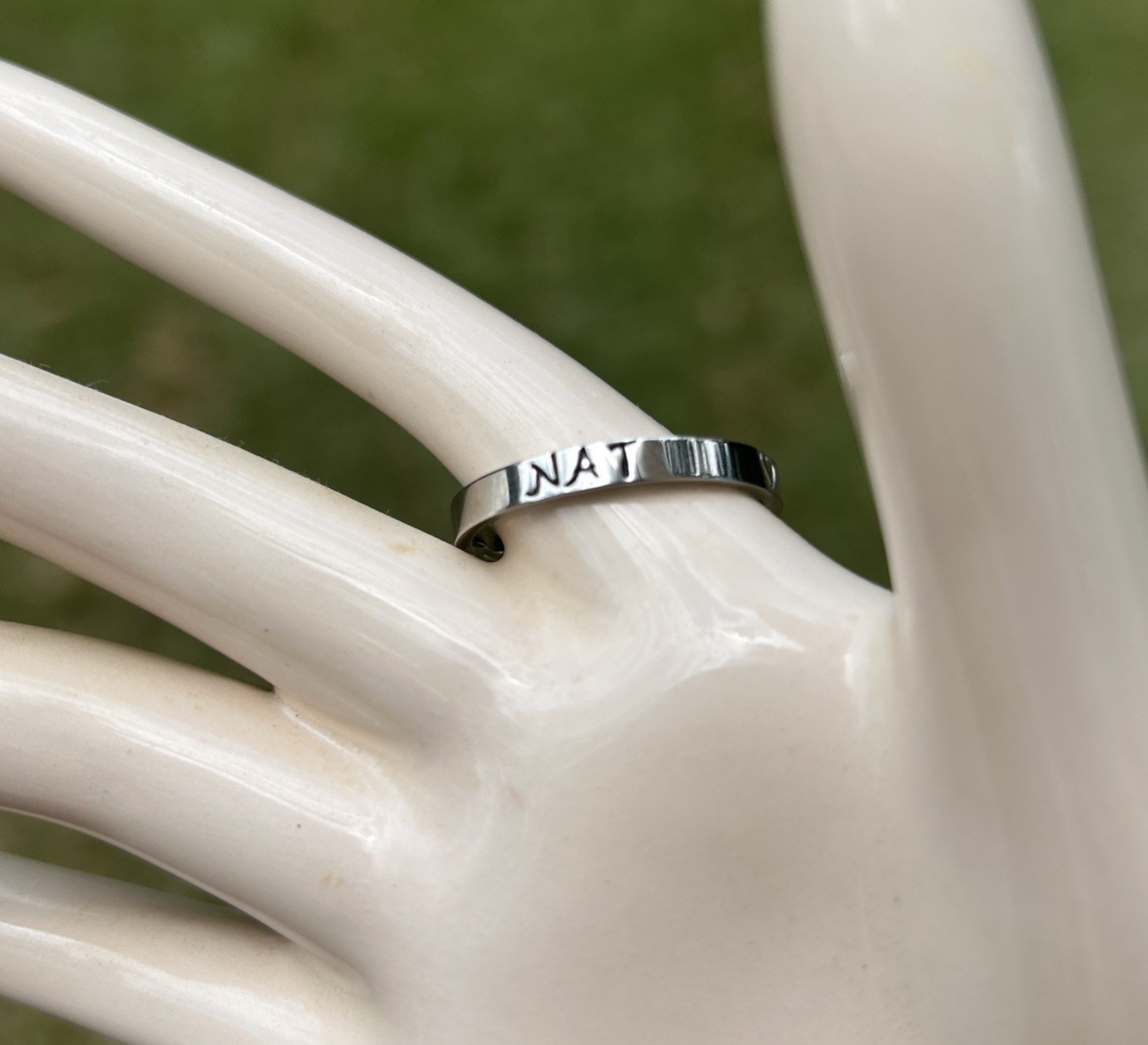 3mm Personalized Hand Stamped Stainless Steel Rings