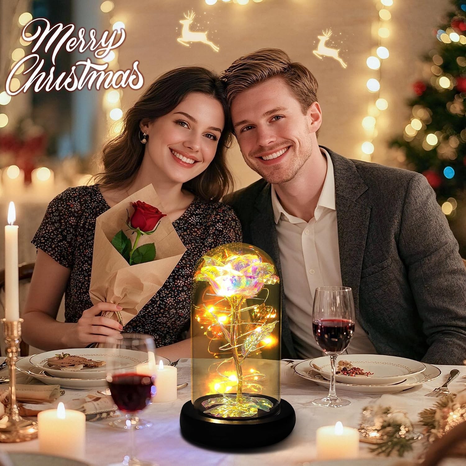 Enchanting Light Up Glass Dome Rose – Best Birthday & Holiday Gifts for Women