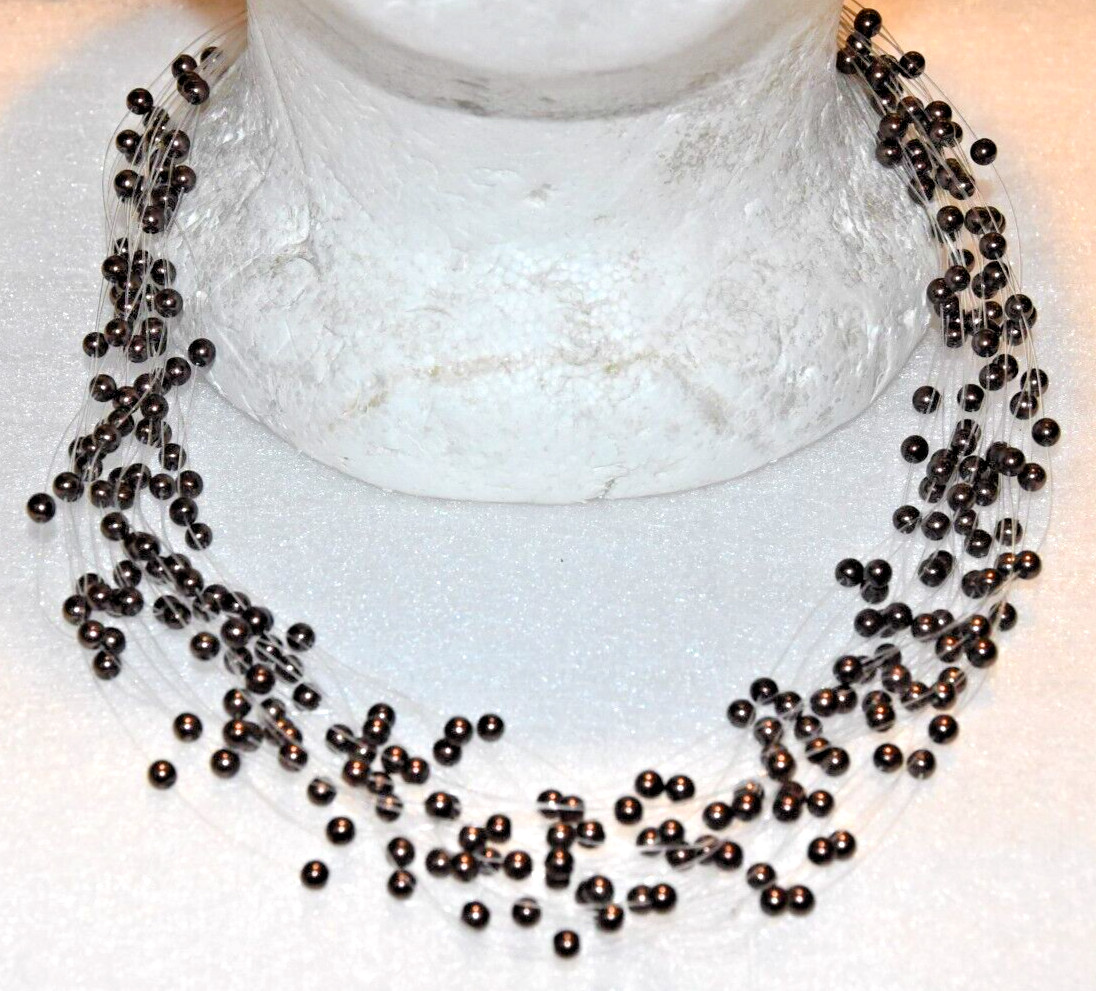 Necklace Layered Freshwater Pearl Layered Choker Cooper Color Women Jewelry Vtg.