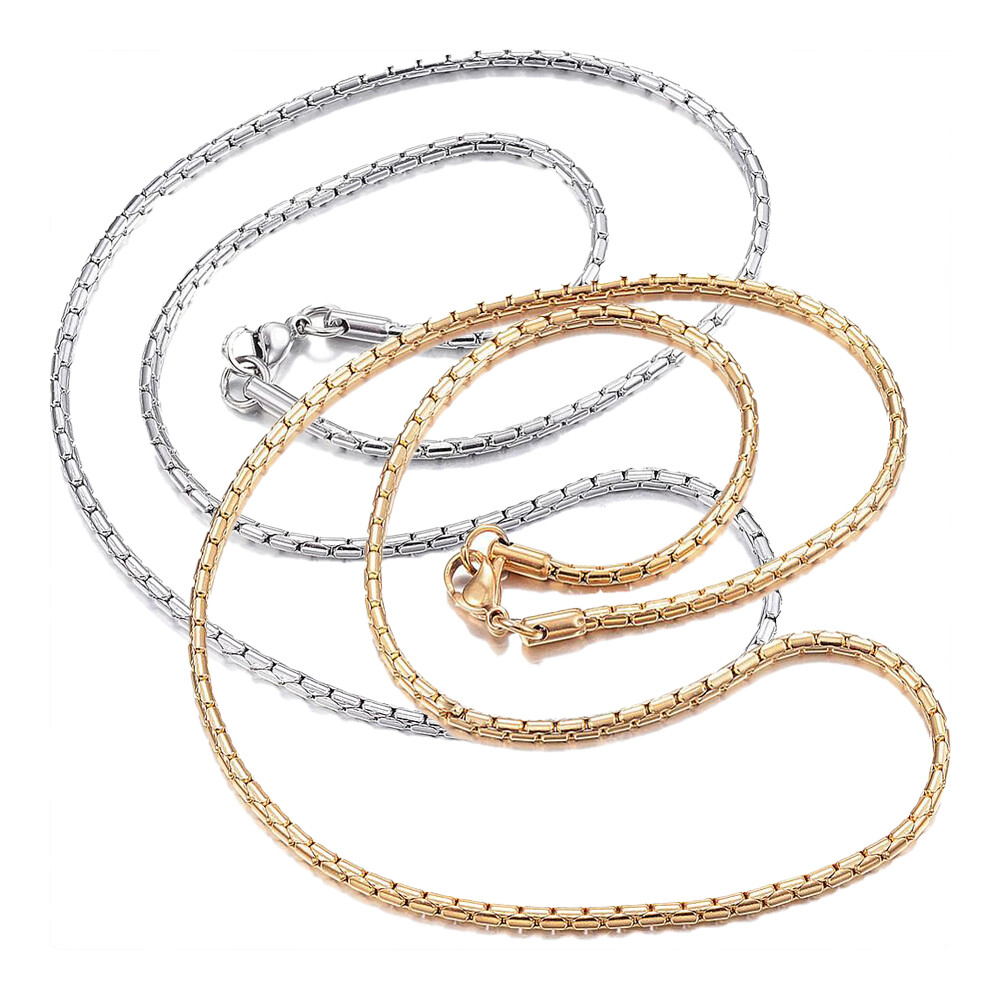 304 Stainless Steel Necklaces Coreana Chain Necklaces Gold Lobster 19.6″ Z439