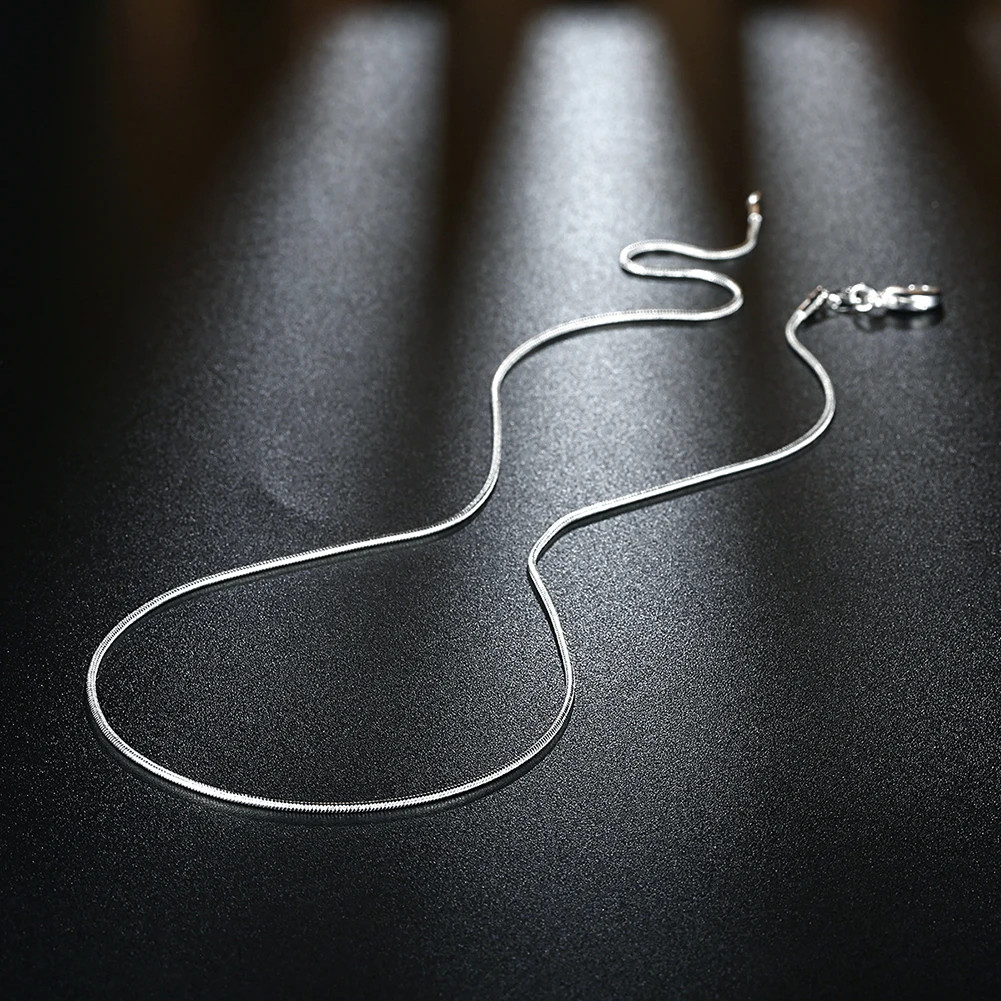 10pcs wholesale 925 sterling silver 1MM snake chain necklace for women m