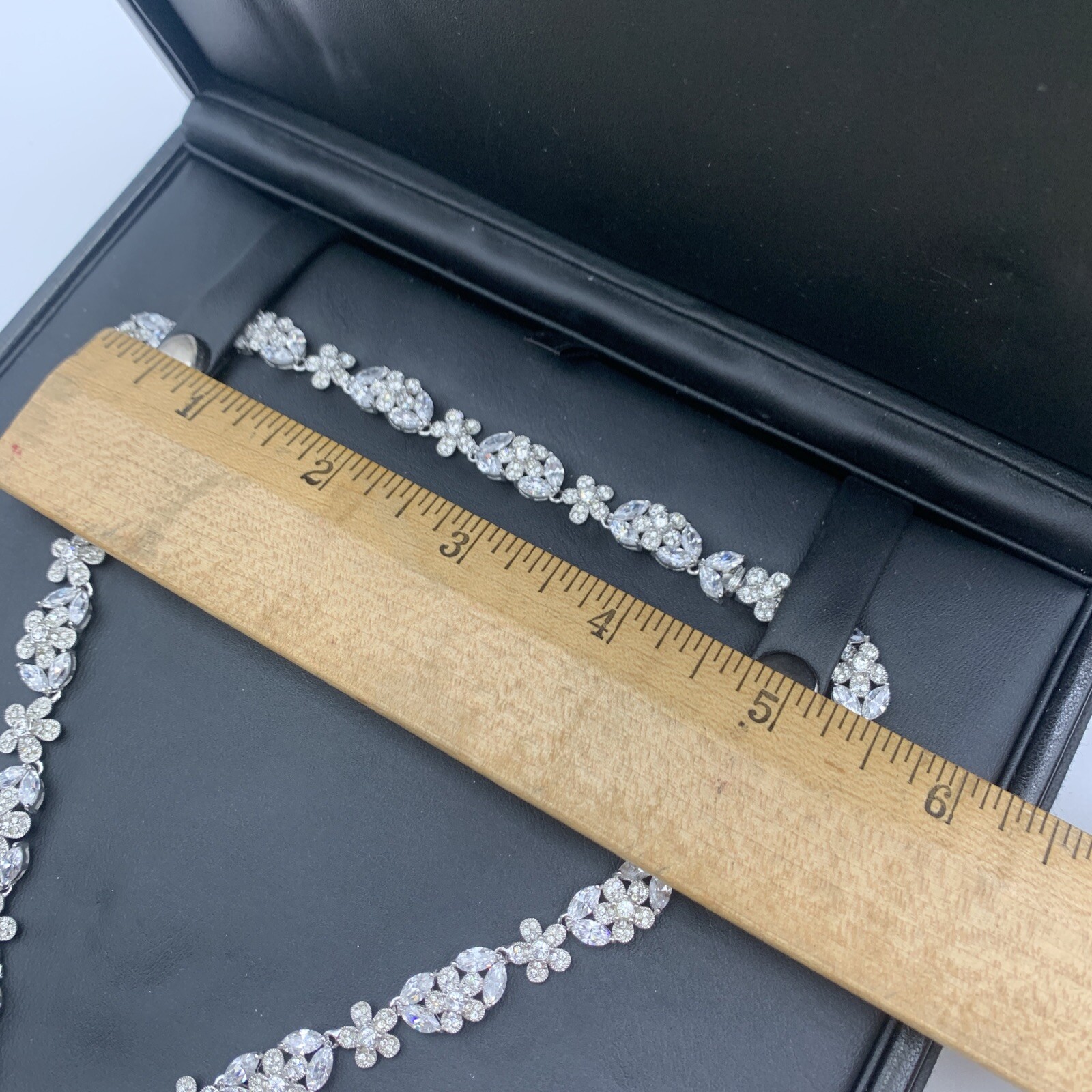Nadri Pave Crystal ENGLISH GARDEN FLORAL Necklace & Floral Cluster Clip Earrings