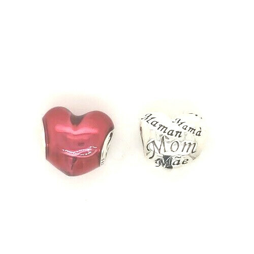 Pandora 925 Mother’s Heart 791112 In My Heart 791814en62 red slide Charms NEW
