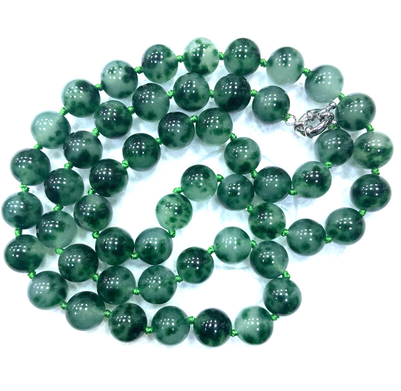 NEW 12mm Green Multicolor Emerald Round Jewelry Necklace 18-50“