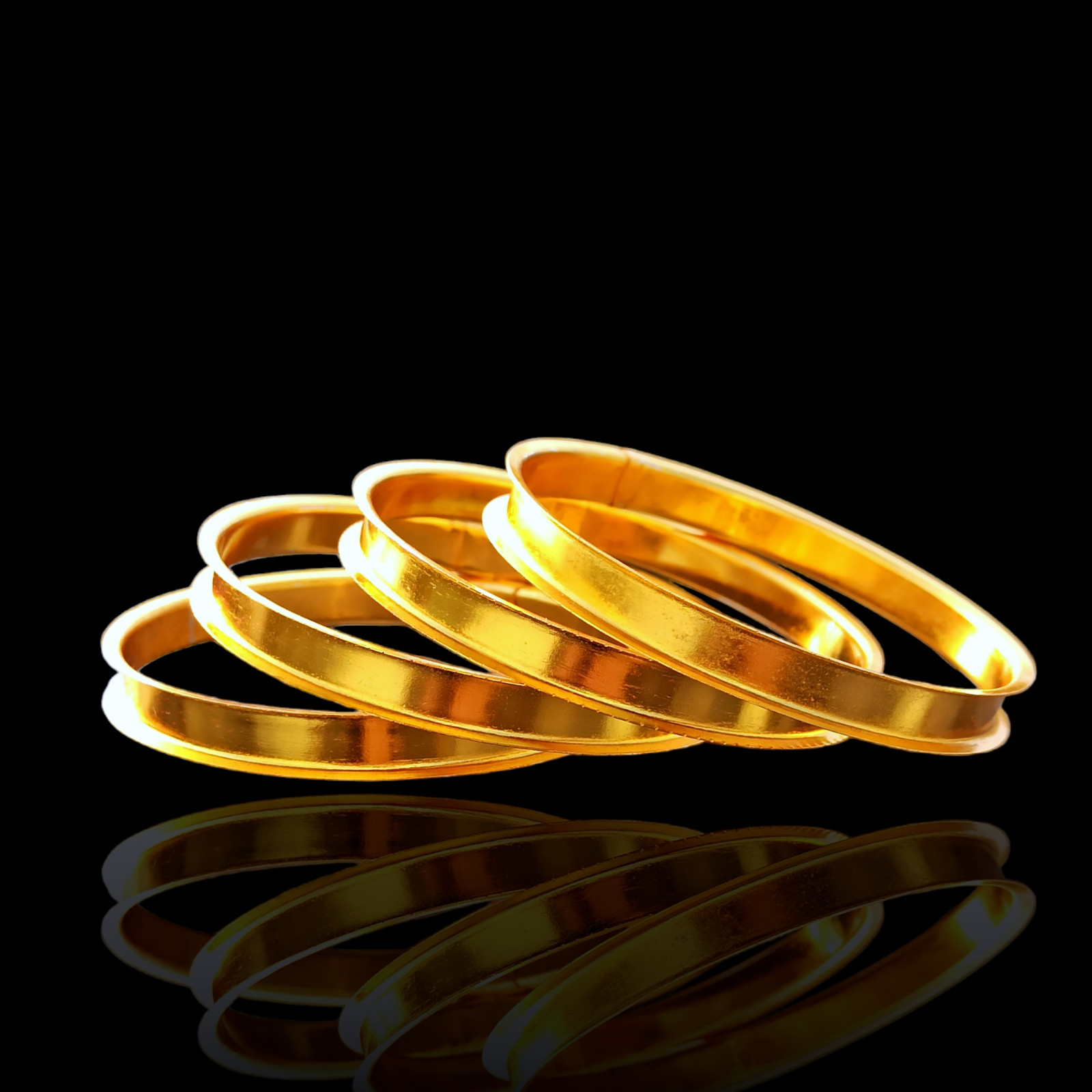 Golden Silver Blank Bangles for Gemstone Inlay All Size Available SET OF 10 Pcs