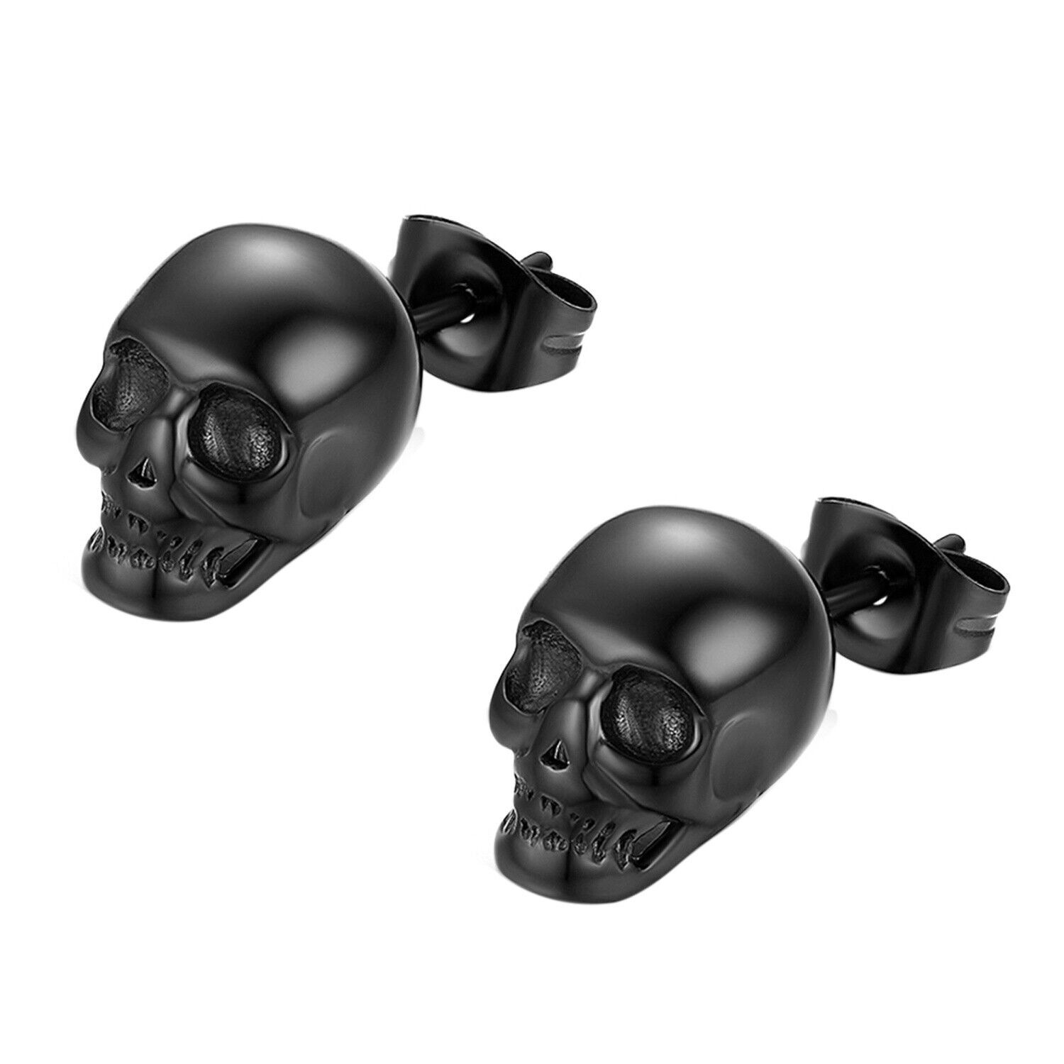 Skeleton Skull Pendant Necklaces Earrings Set Ghost Head for Couple Hip Hop Jewe