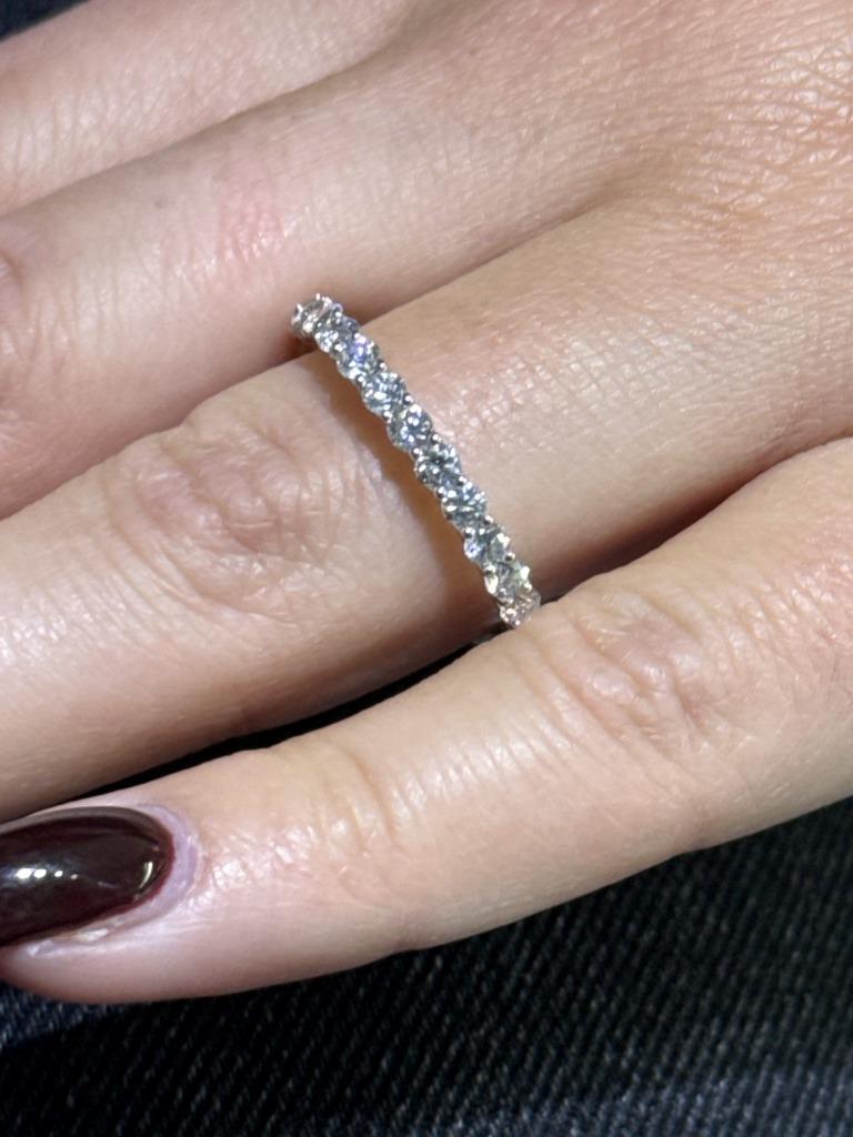 14k White Gold 1.62ct Lab Grown D/E VVS1 Classic Design Eternity Band Ring Sz 8