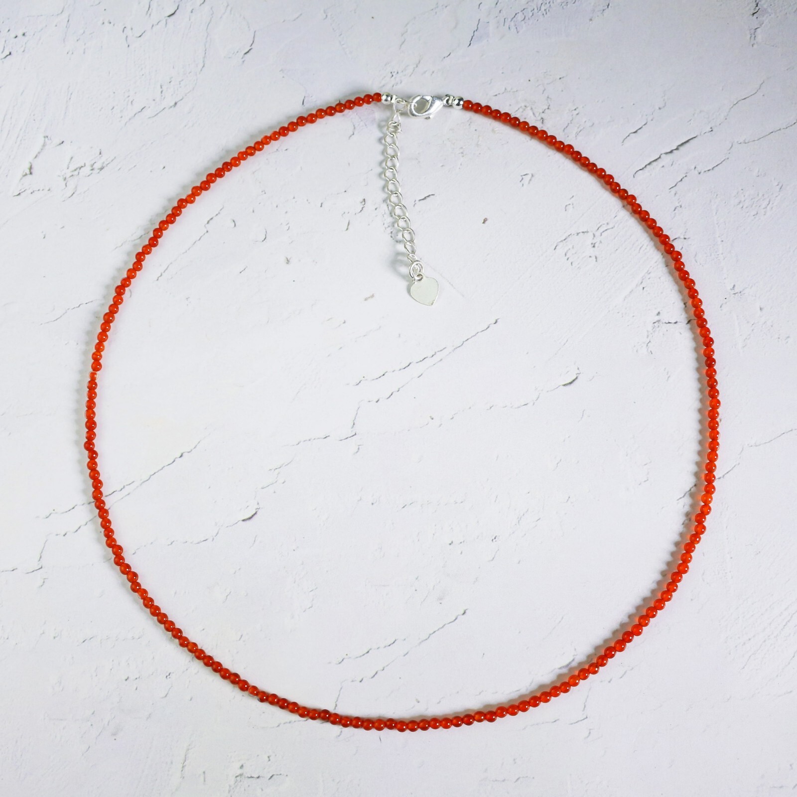Red Onyx Beaded Necklace for her, Delicate Stone Choker Healing Crystal Necklace