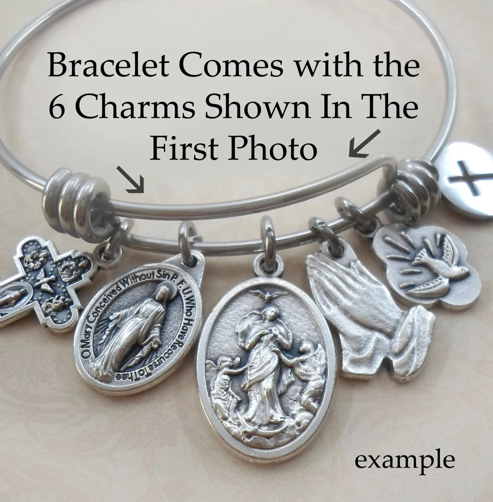 Confirmation Bangle Bracelet, Catholic Jewelry, Confirmation Gift