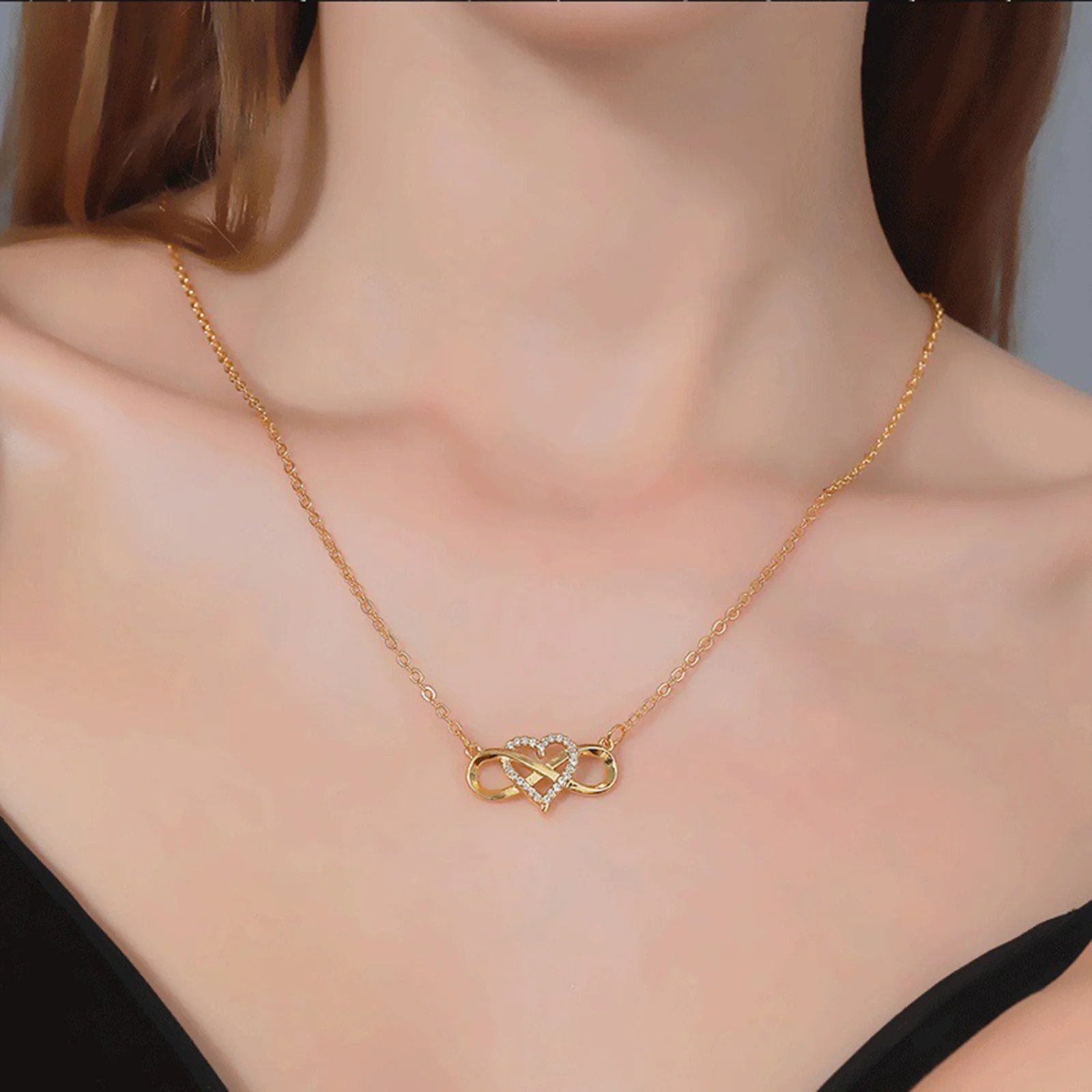 Infinity Heart Necklace for Women Collar Anniversary Birthday Jewelry Gifts