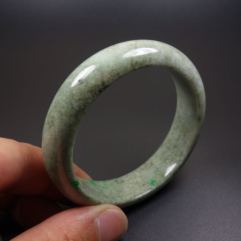 59mm Certified Grade A 100% Natural Green Jadeite Jade Bangle Bracelet Z7021
