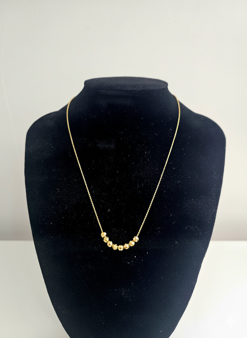 Women’s Ladies Girls Golden Dots Stainless Steel Necklace
