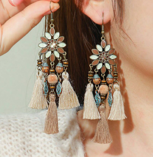 Set of 3 Pairs Earrings Womens Fashion Earring Lot Drop Dangle Big Multi Colored