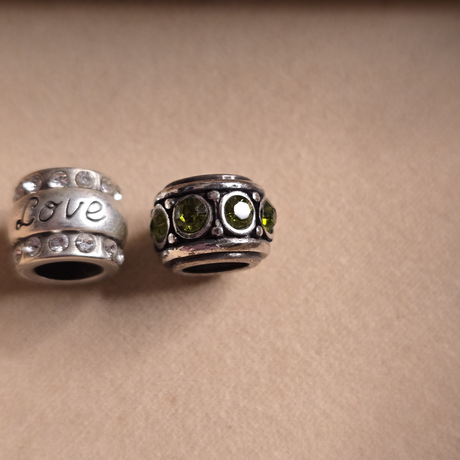 Vintage Brighton Spacer Bead Charm Love Family Glam Silver Tone