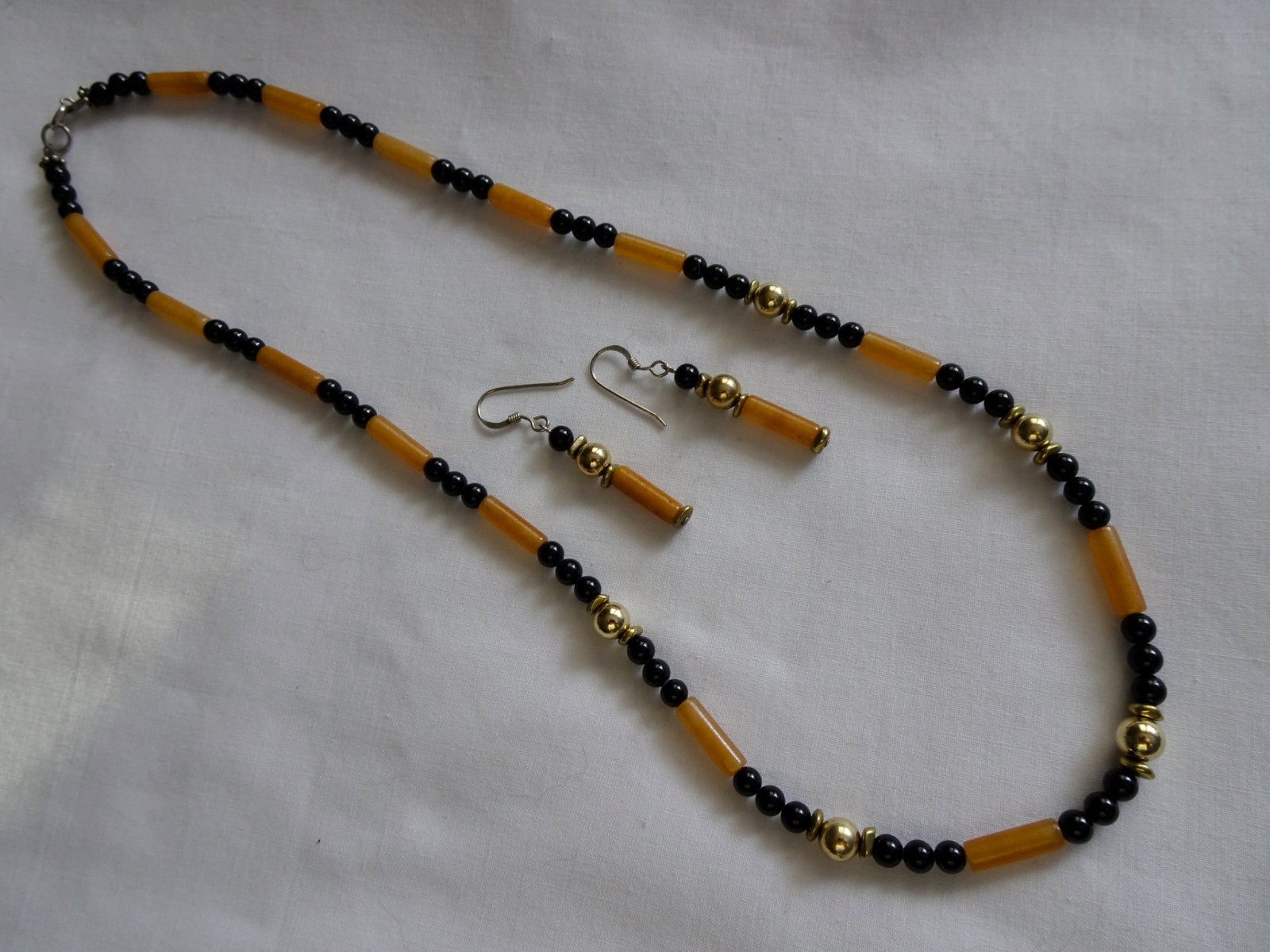 19 134″ Hand Crafted Neck & Earring Set Aventurine Other Beads SS Clasp NS28 DNG
