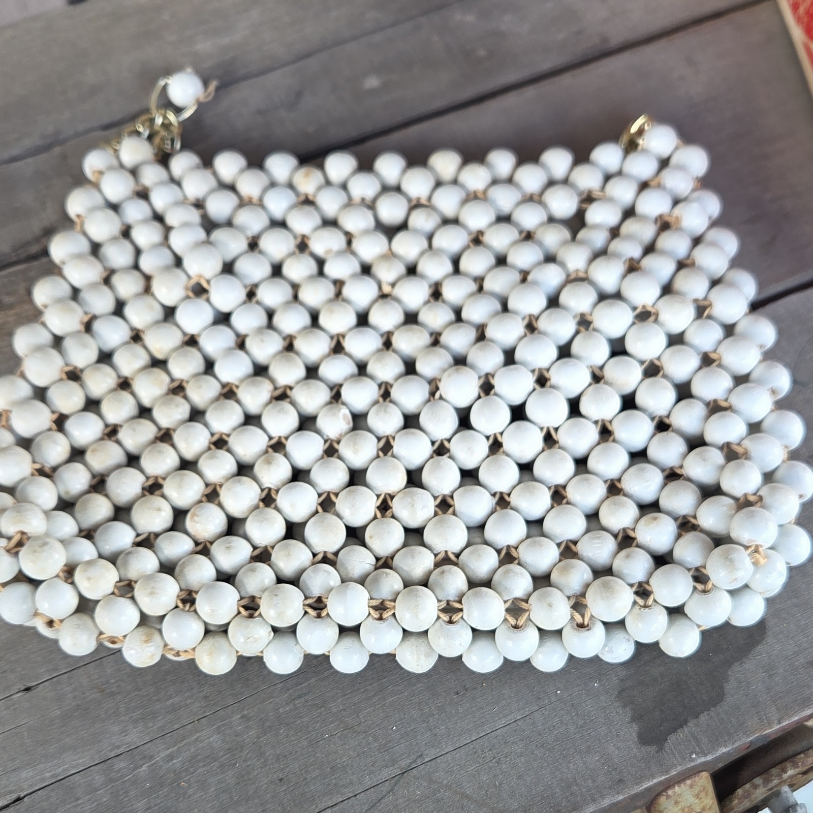 Vintage White Beeded Purse