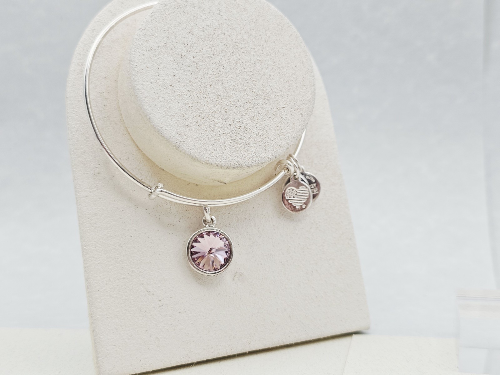 Alex & Ani June Birthstone Lite Amythest Swarovski Crystal Bracelet – Silver