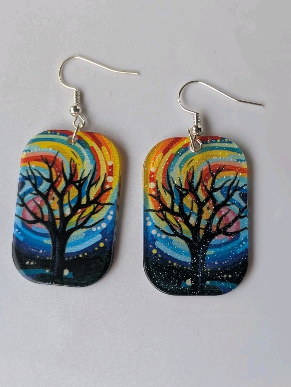 Earrings acrylic Oil Painting, 4 cm X 2.5 cm