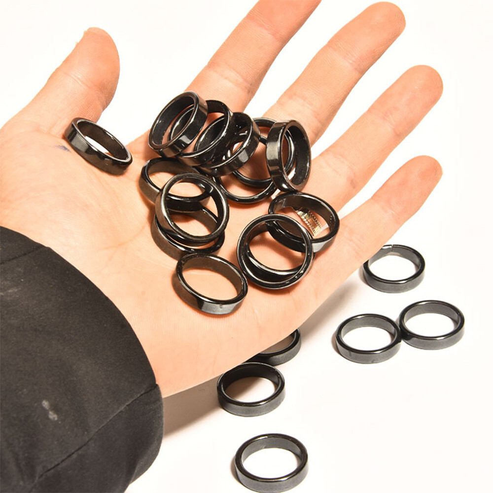 1pc Natural Magnetic Hematite Ring – Anxiety Balance Circulation Blood Jewellery