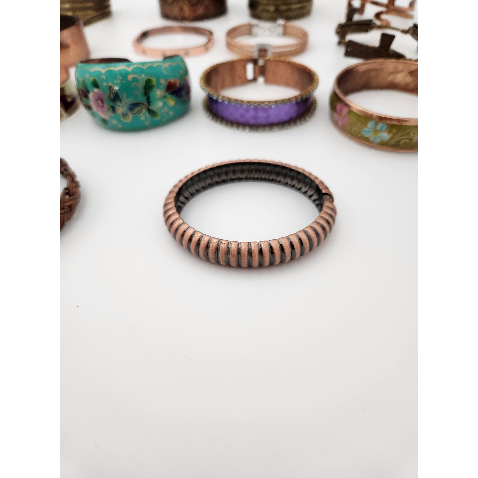 Unbranded Bracelet Lot Womens OS Mixed Copper Brass Enamel Boho Eclectic 16pc