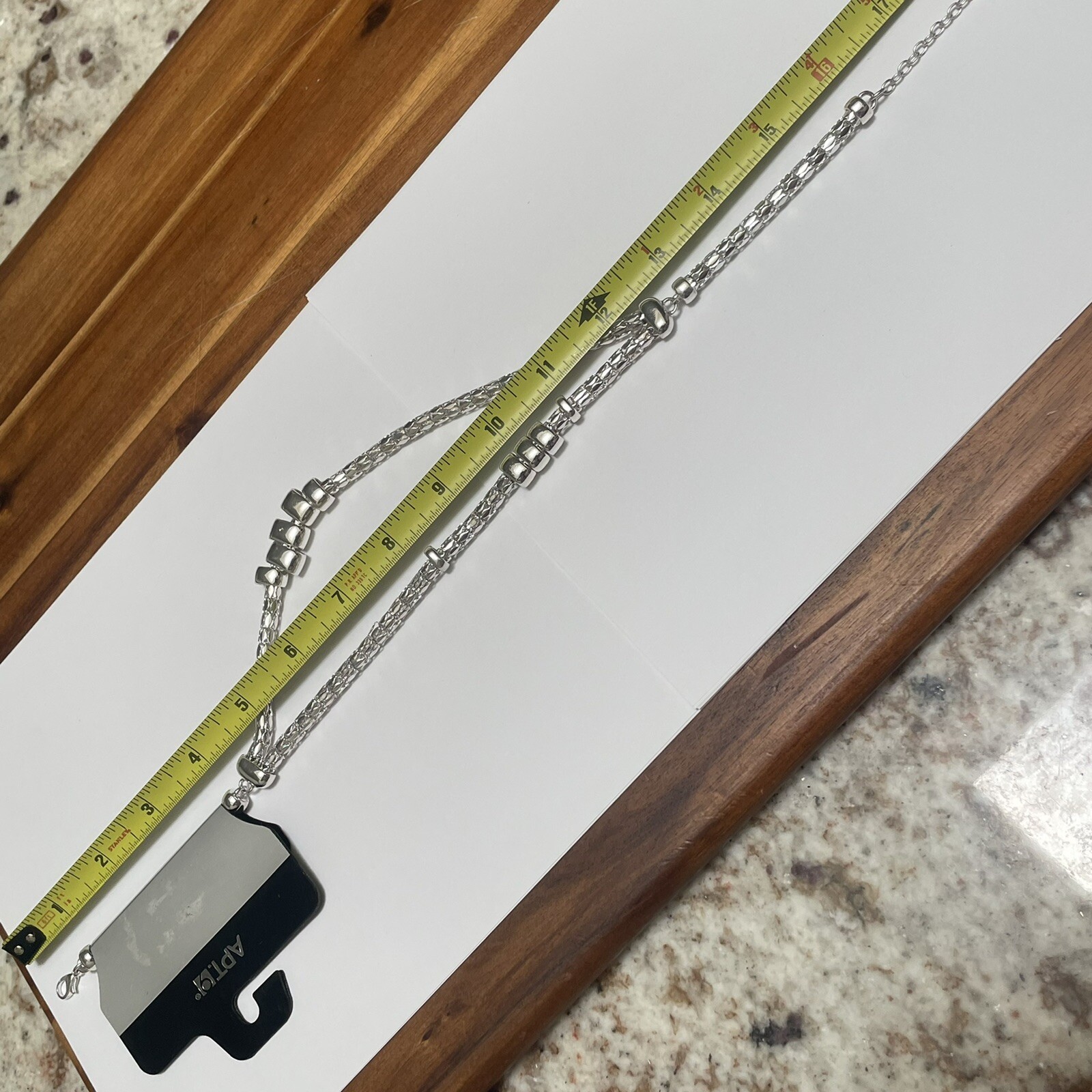 NWT $24 – Apt 9 Costume Necklace Silver Tone Metal Adjustable Length