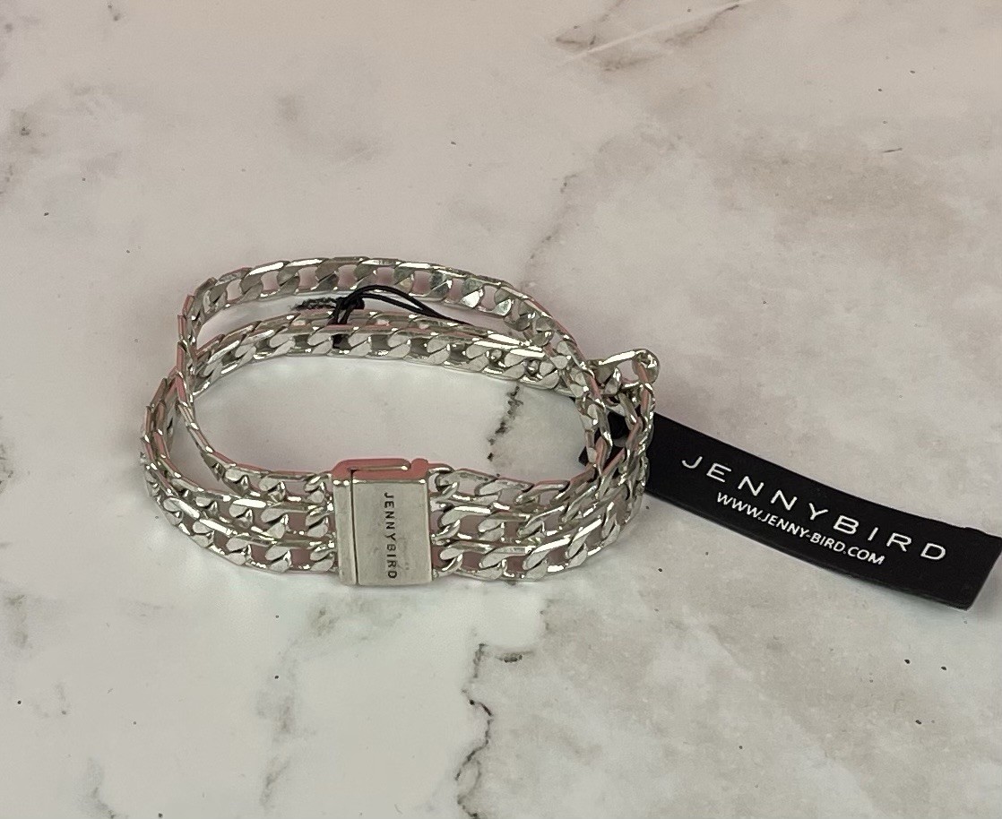 Jenny Bird “Walter” Silver 3-Strand Curb Chain Bracelet