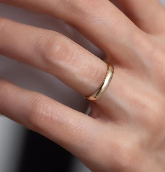 Gold 1mm-2mm-3mm-4mm-5mm-6mm Thin Wedding Band Wedding Stacking Ring For Him/Her